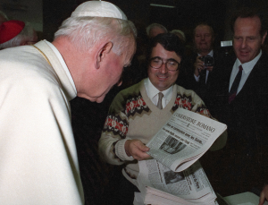 Giovanni Paolo II visita la Tipografia Vaticana